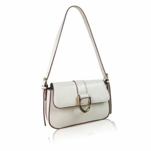 Amanda Faux Leather Shoulder Bag -Ivory - TJ Hughes Ivory