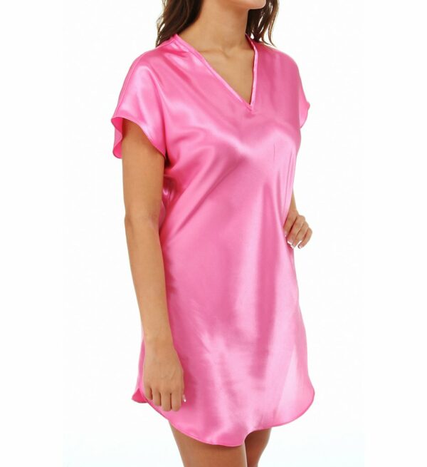 Amanda Rich Women's Bias Cut Satin T-Shirt Gown in Candy Pink (412-40) | Size XS | HerRoom.com