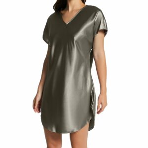 Amanda Rich Women's Bias Cut Satin T-Shirt Gown in Grey (412-40) | Size Small | HerRoom.com