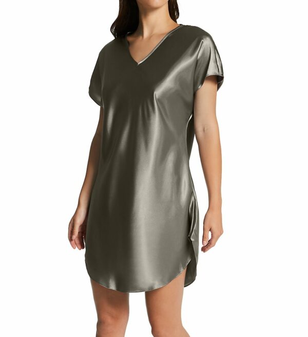 Amanda Rich Women's Bias Cut Satin T-Shirt Gown in Grey (412-40) | Size Small | HerRoom.com