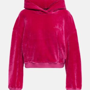 Amiri Cropped velour hoodie