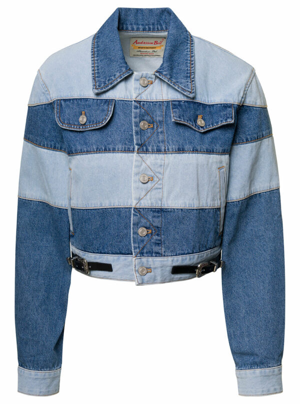 Andersson Bell mahina Blue Denim Patchwork Jacket With Heart-shaped Detail In Cotton Woman