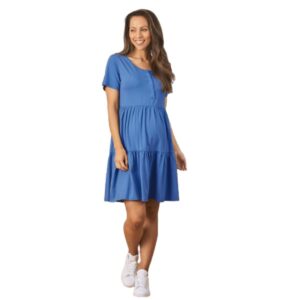 Angel Maternity Maternity Angel Tiered Dress - Blue