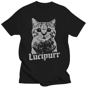 Animal Cat Lucipurr T-shirt Print Street Style For Couple's Men's Women's Adults' Hot Stamping Casual Daily