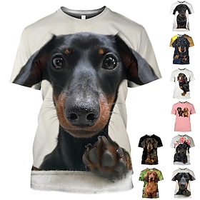 Animal Dog Dachshund T-shirt Graphic Tee For Men's Women's Unisex Adults' 3D Print Casual Daily Cute Funny Gift