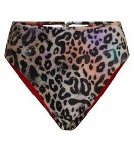 Animal-print bikini bottoms with stacked-logo charm- Patterned Women's All Clothing size L