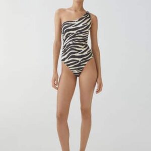 Animal print swimsuit black - Woman - XS - MANGO