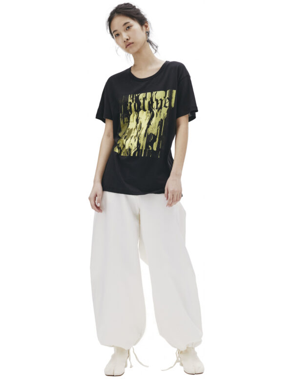 Ann Demeulemeester Black Printed Cotton T-Shirt