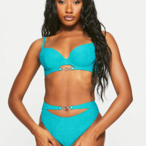 Ann Summers Bali Bliss Underwired Bikini Top Waffle, Size: 34A, Green - Summer Sale