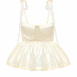 Anna October - Florine Flared Satin Bustier Top - Ivory - XS - Only At Moda Operandi