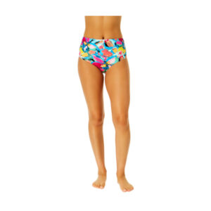 Anne Cole Amalfi Floral Fold-Over High-Waist Shirred Bikini Bottoms for Ladies - Amalfi Floral - XL