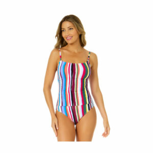 Anne Cole Easy Breezy Stripe Shirred Lingerie Maillot 1-Piece Swimsuit for Ladies - 10