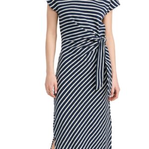 Apiece Apart Vanina Cinched Waist Dress Navy/Cream Stripe M