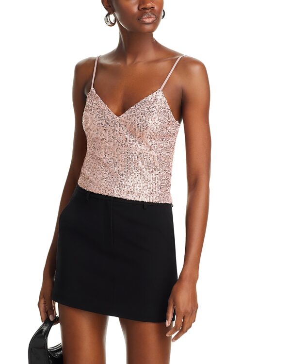 Aqua Sequined Cropped Camisole - 100% Exclusive