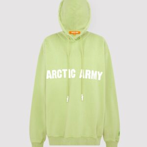 Arctic Army Women's Hoodie In Light Green - XS | 100% Cotton | Oversized Fit