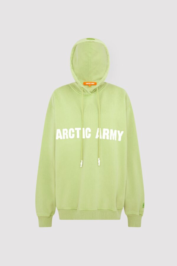 Arctic Army Women's Hoodie In Light Green - XS | 100% Cotton | Oversized Fit