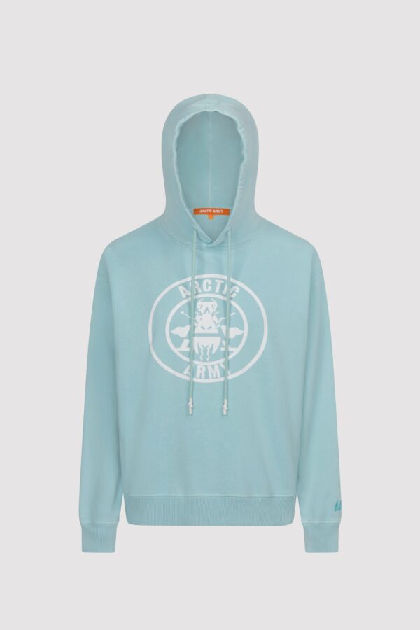 Arctic Army Women's Logo Hoodie In Light Blue/White - XS | Oversized Fit | 100% Cotton