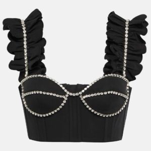 Area Embellished cotton bustier top