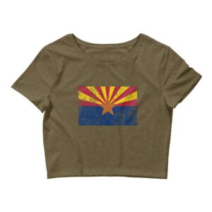 Arizona State Flag Distressed, Women's Crop Tee Crop Top