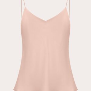 Asceno Women's Milos Camisole Pajama Top in Blush Silk