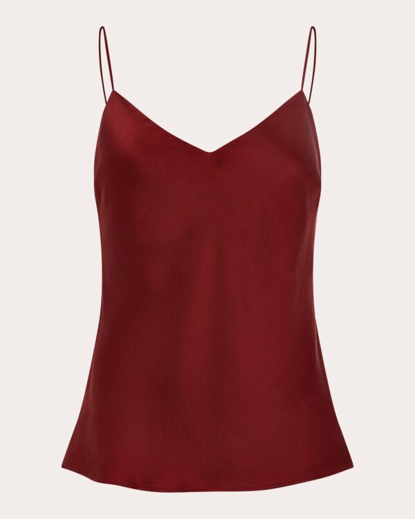 Asceno Women's Milos Camisole Pajama Top in Ruby Silk