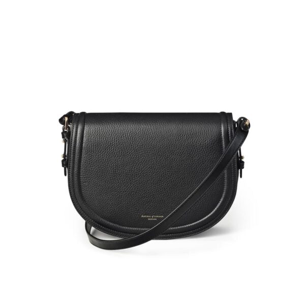 Aspinal of London Black Leather Stella Satchel