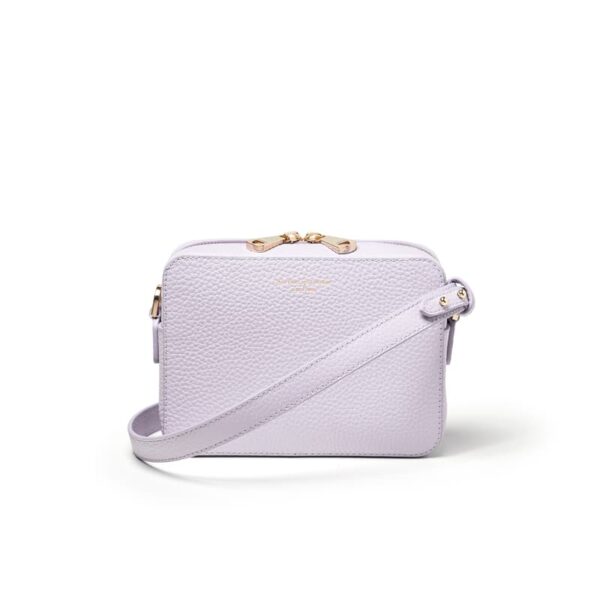 Aspinal of London Women's Purple Camera Leather Crossbody Bag