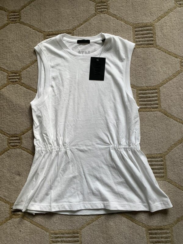 Atm Anthony Thomas Melillo Classic Jersey Cinched Waist Top NWT in White, Women's (Size XS)