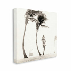 Au-476-Canvas White Bikini Windblown Beach On Canvas by Graffi*Tee Studios Photograph