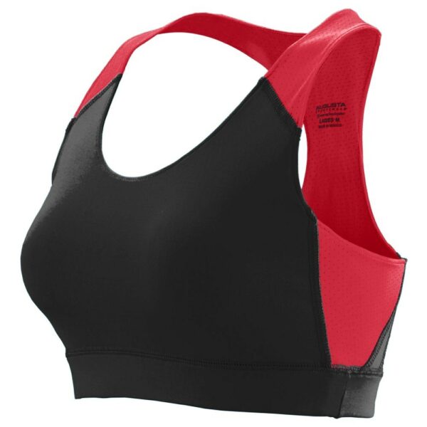 Augusta 2417A-Black- Red-M Ladies All Sport Sports Bra, Black & Red - Medium