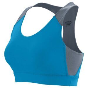 Augusta 2417A-Power Blue- Graphite-XL Ladies All Sport Sports Bra, Power Blue & Graphite - Extra Large