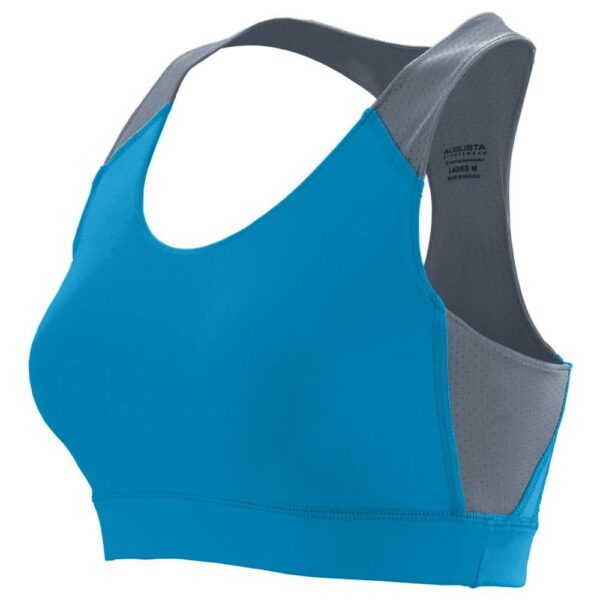 Augusta 2417A-Power Blue- Graphite-XL Ladies All Sport Sports Bra, Power Blue & Graphite - Extra Large