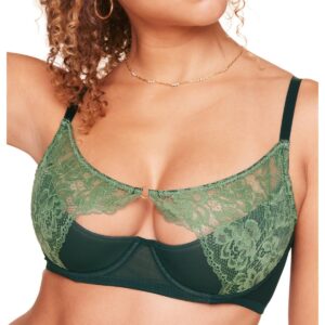 Avella Women's Unlined Balconette Bra - Dark green