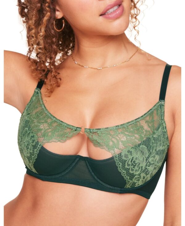 Avella Women's Unlined Balconette Bra - Dark green