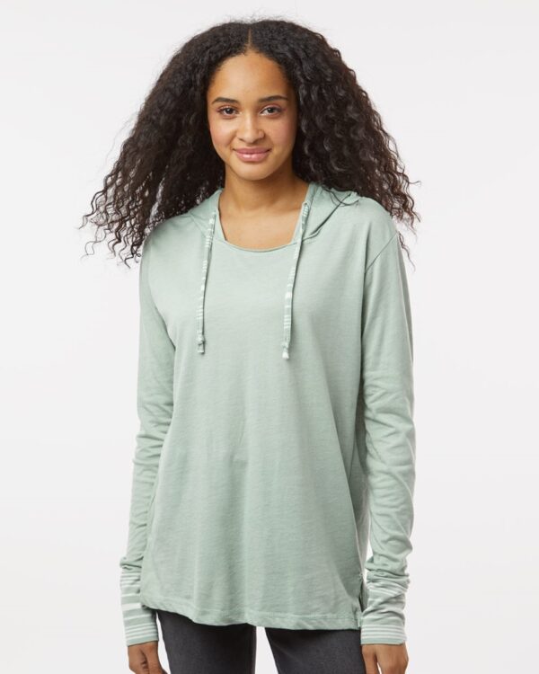 B16552257 Women Heathered Jersey Hooded Tunic T-Shirt, Sto ash - 2XL