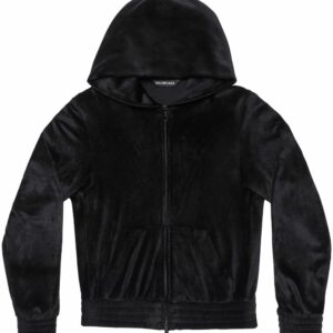 BALENCIAGA- Velvet Zip-up Hoodie