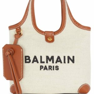 BALMAIN- B-army Mini Canvas And Leather Handbag