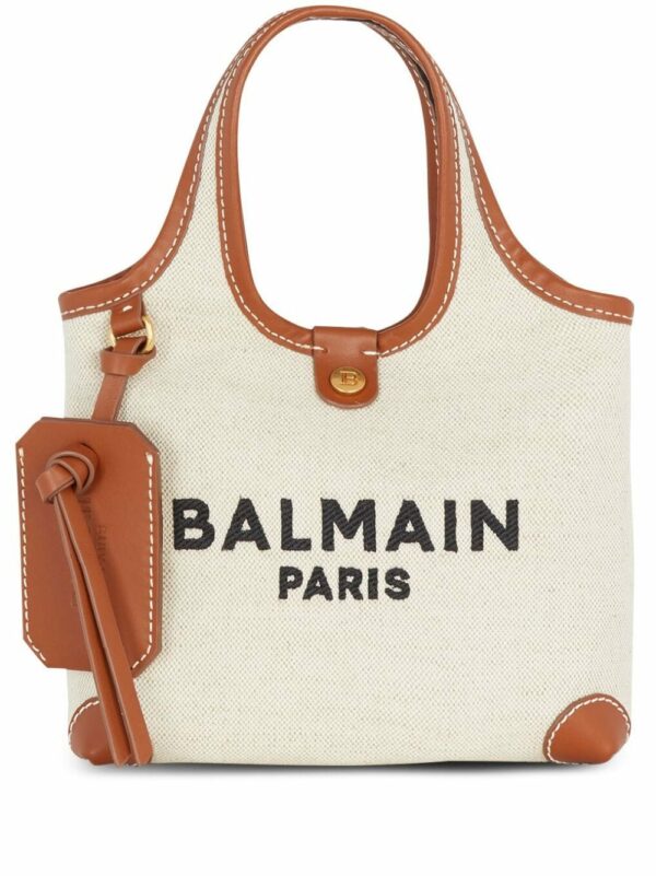 BALMAIN- B-army Mini Canvas And Leather Handbag