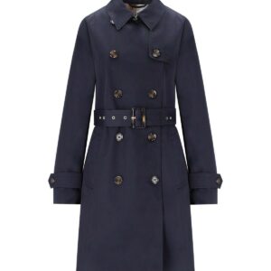 BARBOUR GRETA NAVY BLUE TRENCH COAT