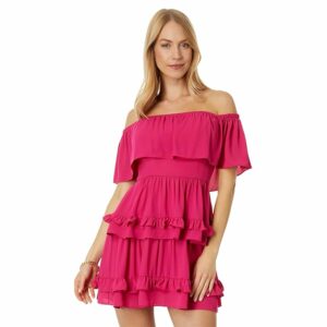 BCBGMAXAZRIA Off-the-Shoulder Cocktail Dress (Peacock) Women's Dress