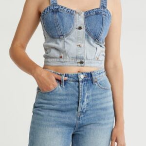 BLANKNYC Call Back Denim Bustier Top at Nordstrom Rack, Size X-Small