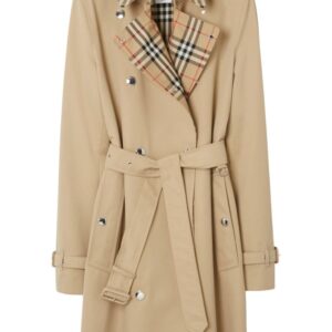 BURBERRY- Vintage Check Motiv Cotton Trench Coat