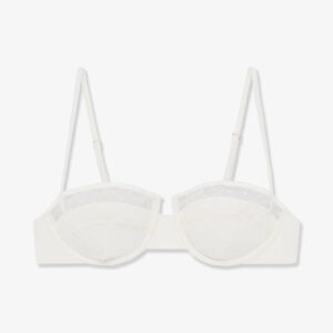 Balconette Swiss Dot Mesh Bra - Ivory M