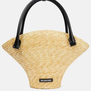 Balenciaga Beach Medium straw tote bag