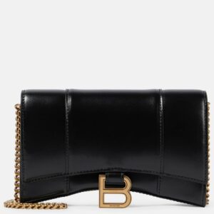 Balenciaga Hourglass leather wallet on chain