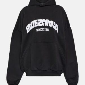 Balenciaga Logo cotton jersey hoodie