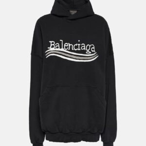 Balenciaga Printed cotton jersey hoodie