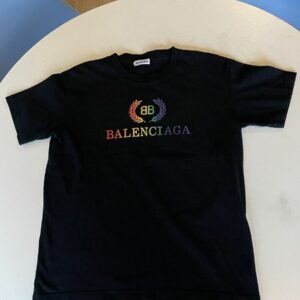 Balenciaga Rainbow Logo T-Shirt in Black, Men's (Size Small)