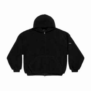 Balenciaga Zip-Up Fleece Hoodie