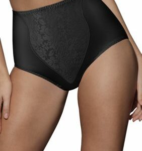 Bali Women's 2-Pack Light Control Brief With Lace Tummy X372, Black, Large